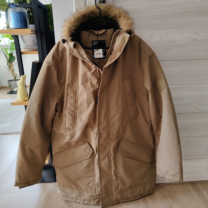 Kurtka zimowa parka męska z kapturem XXL