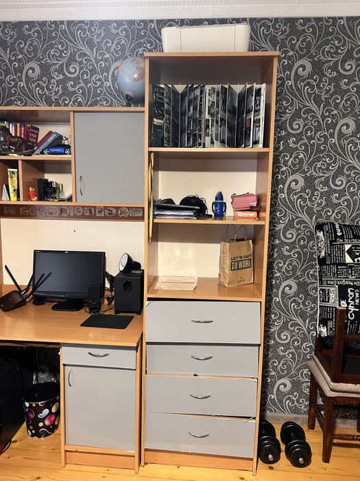 Стінка в дитячу, шафа, полички, стіл для компютера