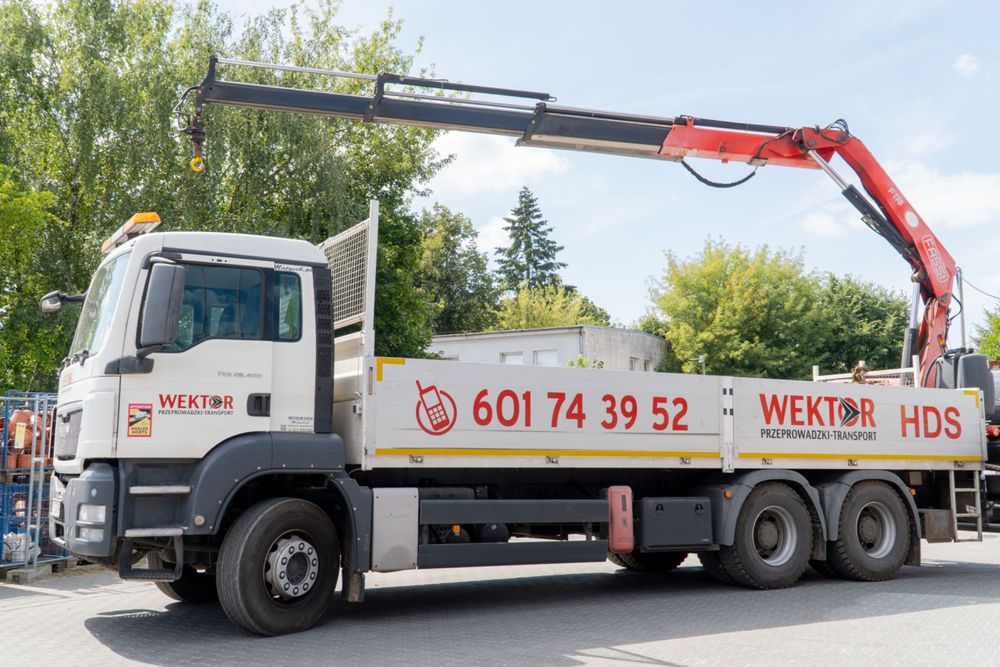 Usługi HDS | Transport mat. budowlanych | Rozładunk dźwigiem | 8,7 t