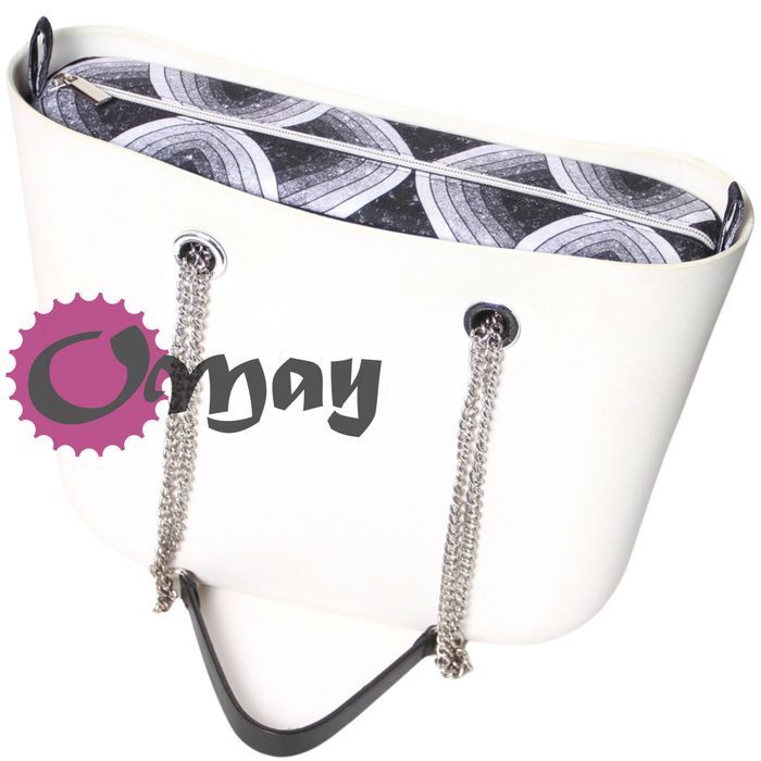 Czarny organizer do OBAG MINI szary srebro 2 kieszenie wkład OMAY
