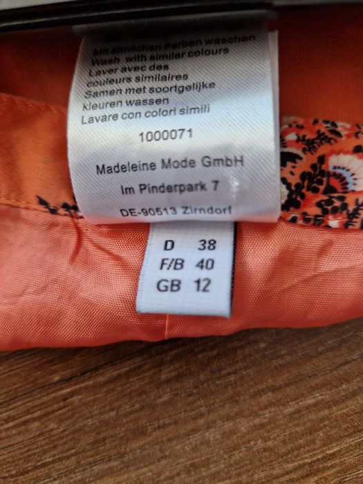Łososiowa spódnica 100% jedwab Madeleine, r. 38