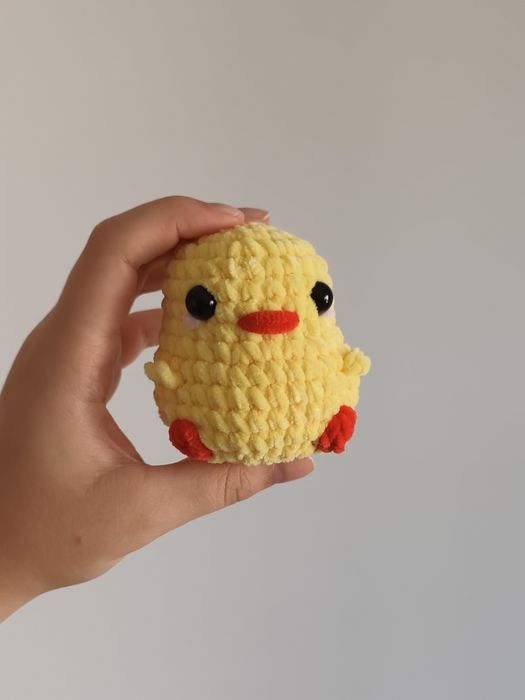 Pato-real e pintainho em crochê