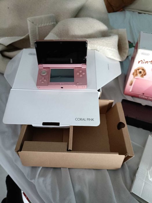 nintendo 3ds rosa completa base + jogo ler descricao