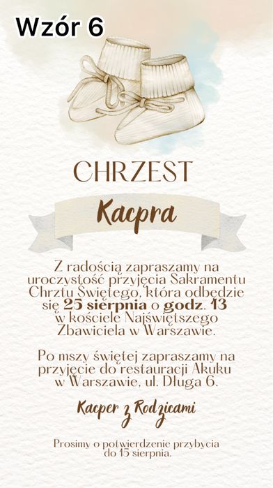 E-zaproszenie na telefon chrzest zaproszenie