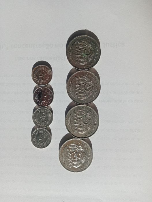 8 moedas das Maurícias 1987-95
