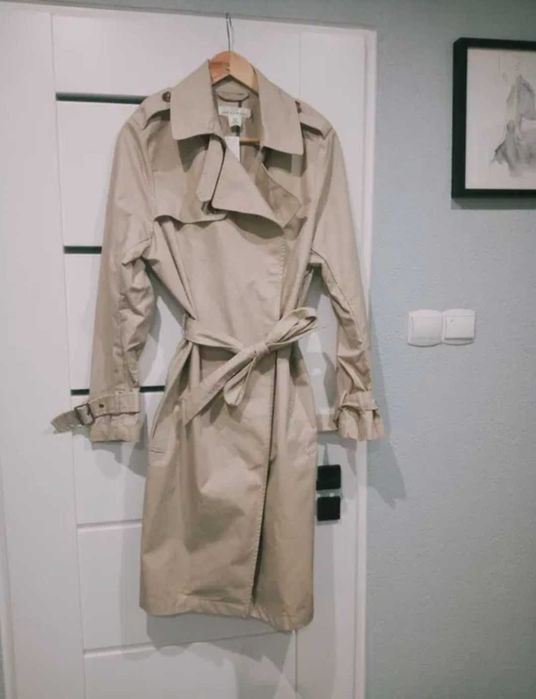 H&M nowy z metka dlugi trencz damski plaszcz L