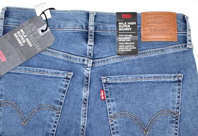 Damskie jeansy Levi's Mile rurki wysoki stan nowe oryg. Levis -W27/L30