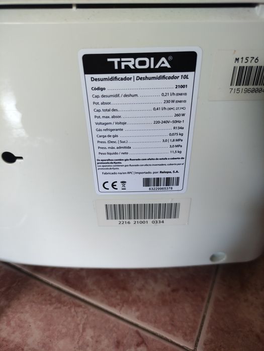 Desumidificador TROIA, 10 litros.