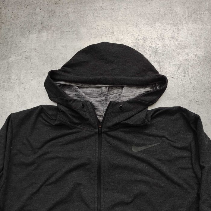 MĘSKA Bluza Sportowa z Kapturem Grafit Rozpinana Nike Dri-Fit Active