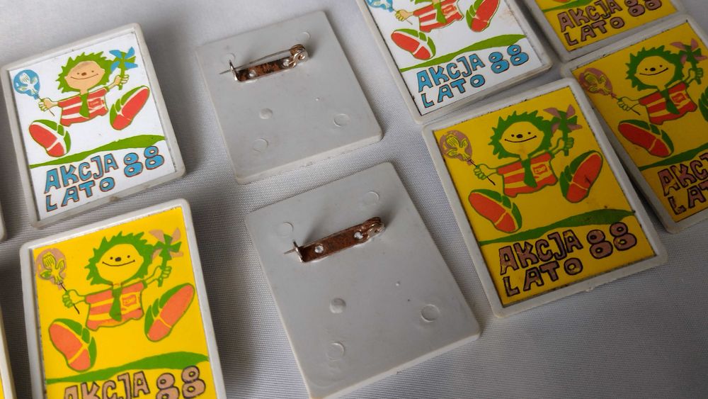PRL- Stare Przypinki - Akcja Lato '88 - ZESTAW  10 szt
