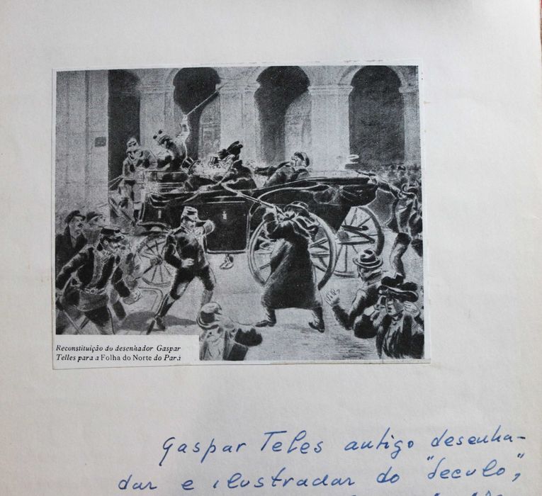 Regicídio D Carlos D Luís Filipe 1908 ilustração Gaspar Telles, Brasil