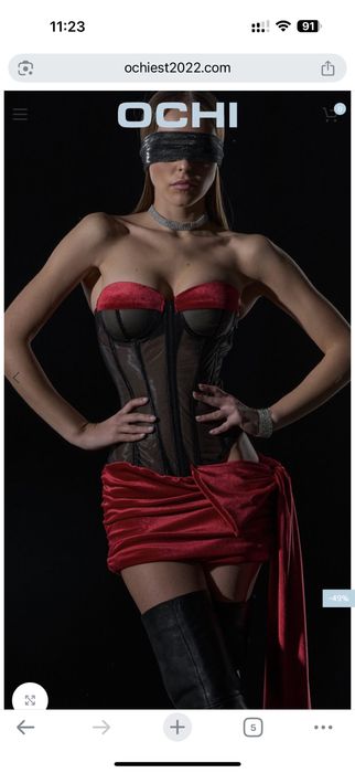 Сукня корсетна чорна червона від українського бренду Ochi est бант