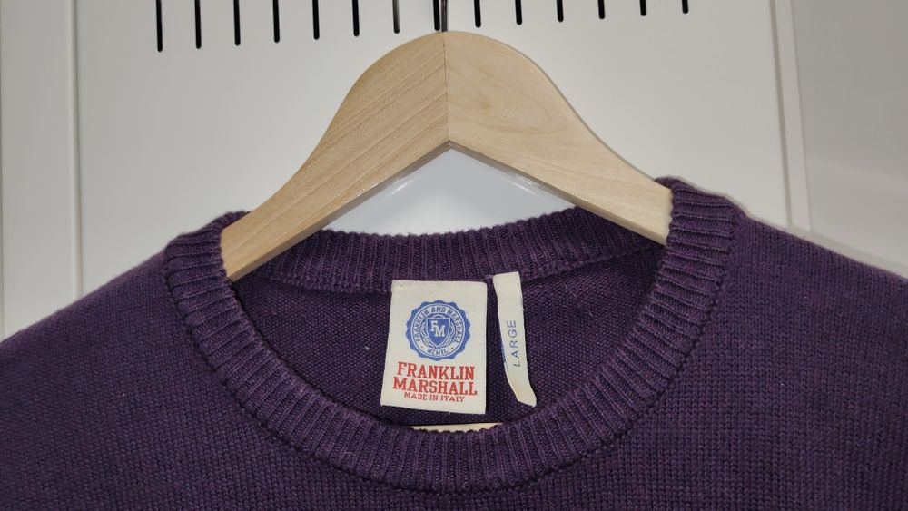 Sweter Franklin Marshall r. L fioletowy Wełna