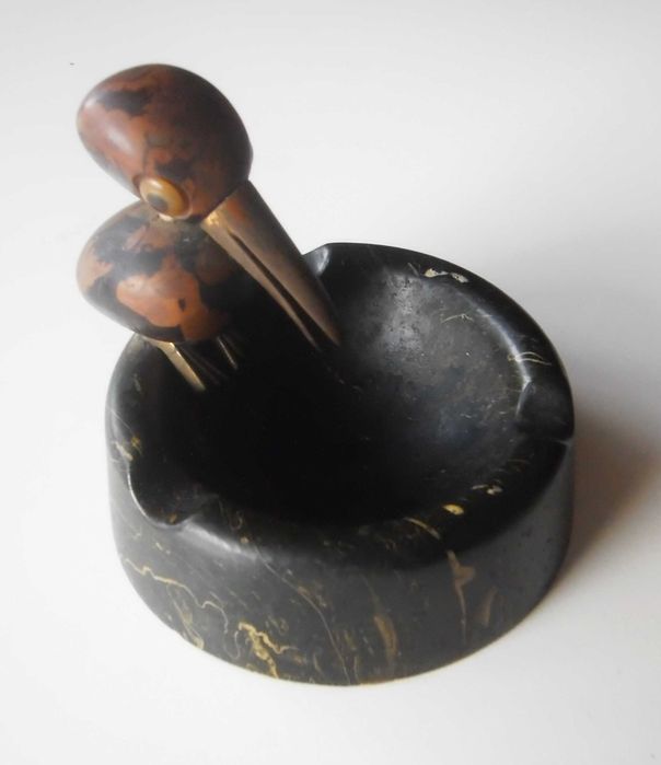 1930s RARO cinzeiro ART DÉCO "Nut Bird" | Estilo YZ Henry Howell