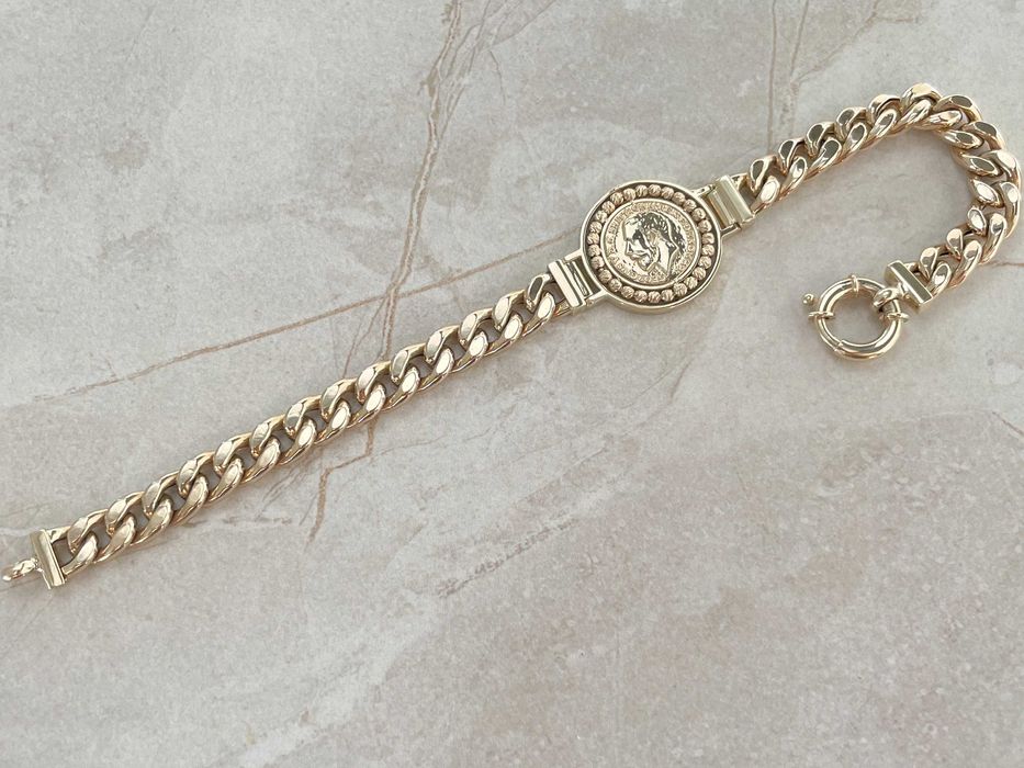 Bransoletka złota Moneta Gruba Pancerka Polecam !