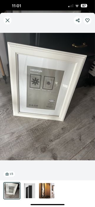 Ramka do zdjec ikea Vinserum 40/48 drewniana biala z szyba