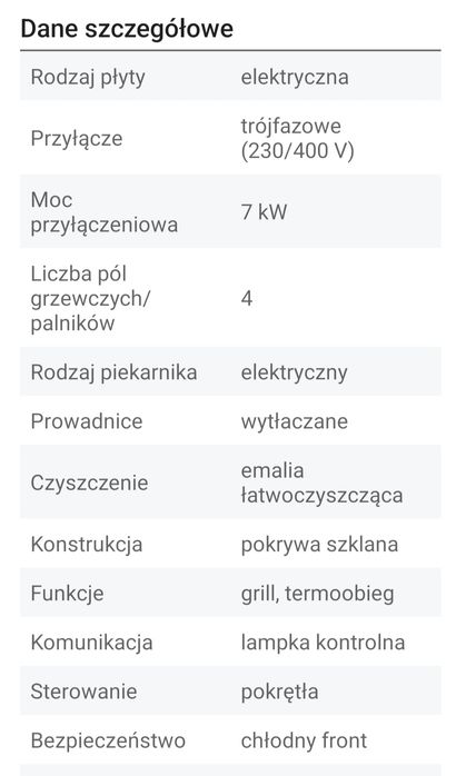 Kuchnia elektryczna Amica