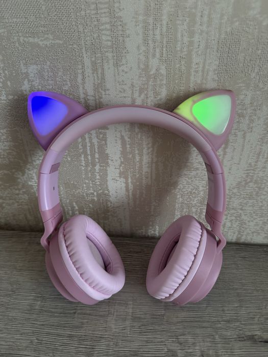 Навушники Hoco W27 Cat Ear Wireless Headphones Pink, Bluetooth
