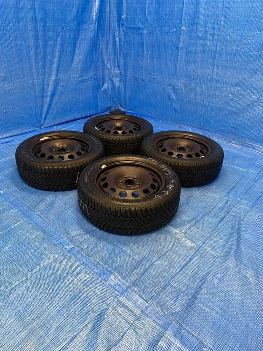 KOŁA KOŁO FELGA STALOWE 6Jx16" 5X112; 57,1mm ET50 KOMPLET  OPONY ZIMOWE DUNLOP 8,0mm;  AUDI A3 A4 A5 VW GOLF 4 5 6 7; PASSAT B5 B6 B7 B8 SKODA CADDY SUPERB ITP.