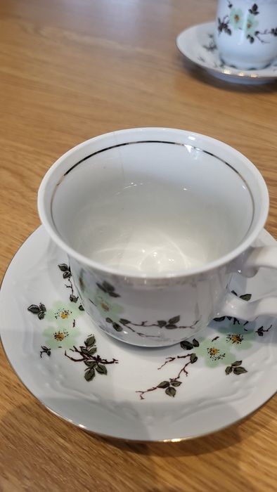 Serwis do kawy i herbaty, porcelana z lat 70-tych, KAROLINA
