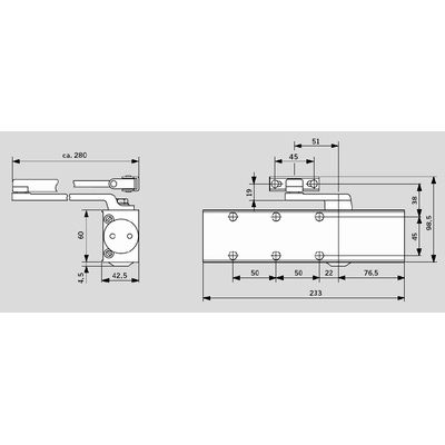 Дотягувач дверей Dorma TS 73 EN 2/3/4 Grey до 80 кг