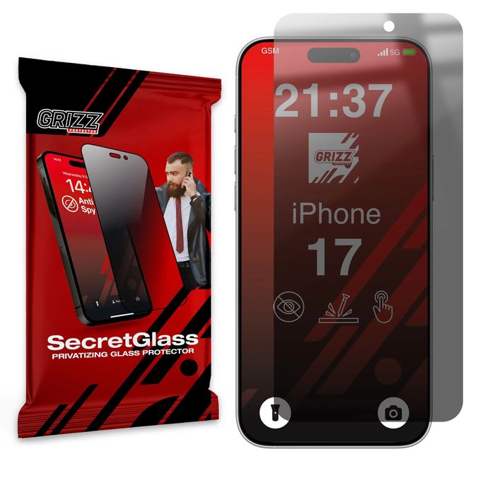 Szkło Matowe Prywatyzujące do iPhone 17 GrizzGlass SecretGlass