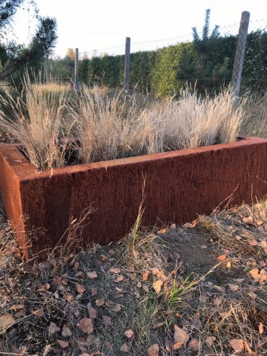 Donica, doniczka, stal, metal, corten, korten, rdza