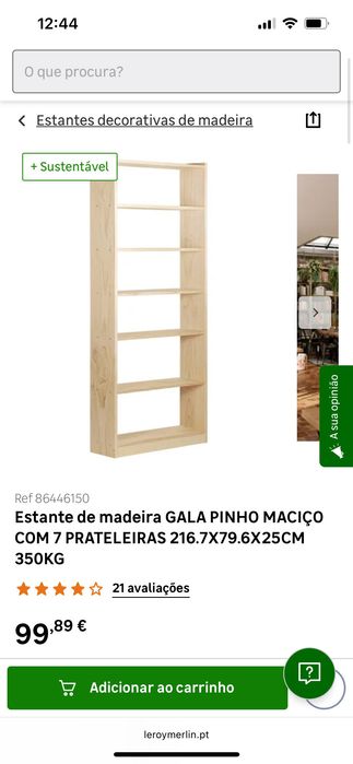 Estante GALA pinho Leroy Merlin
