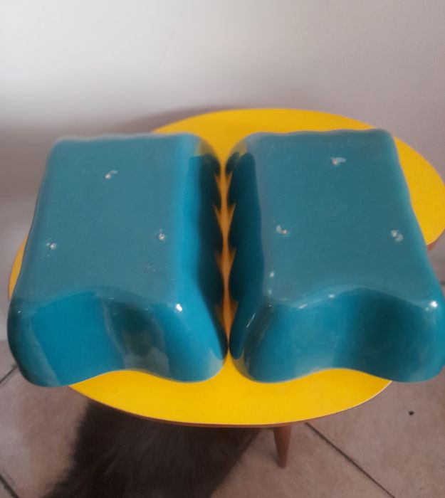 Par de recipientes em cerâmica vintage