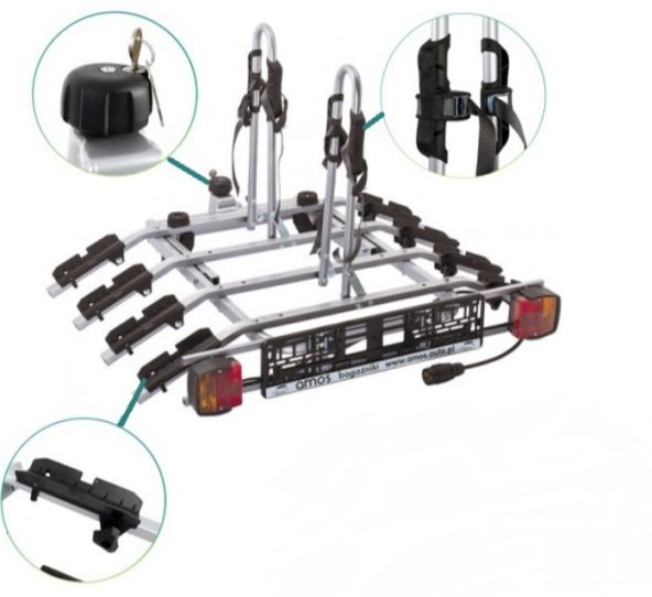 Велокрепление на фаркоп- платформа Польша на 4 вело