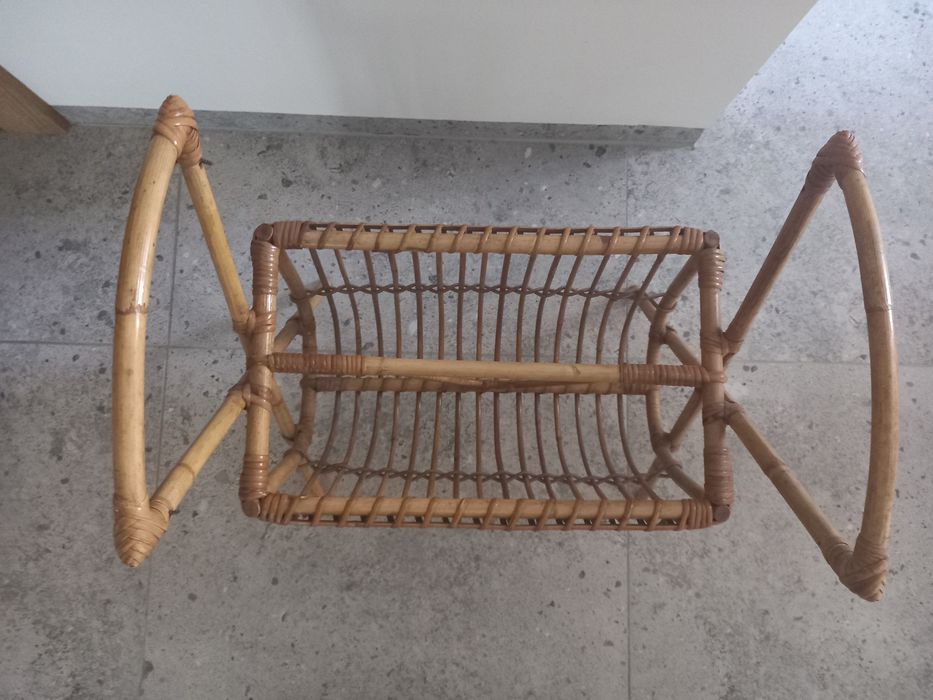 Unikatowy KOMPLET Mid-Century: Barek na Kółkach + Gazetnik E.W. Ottosson (Lata 40.)