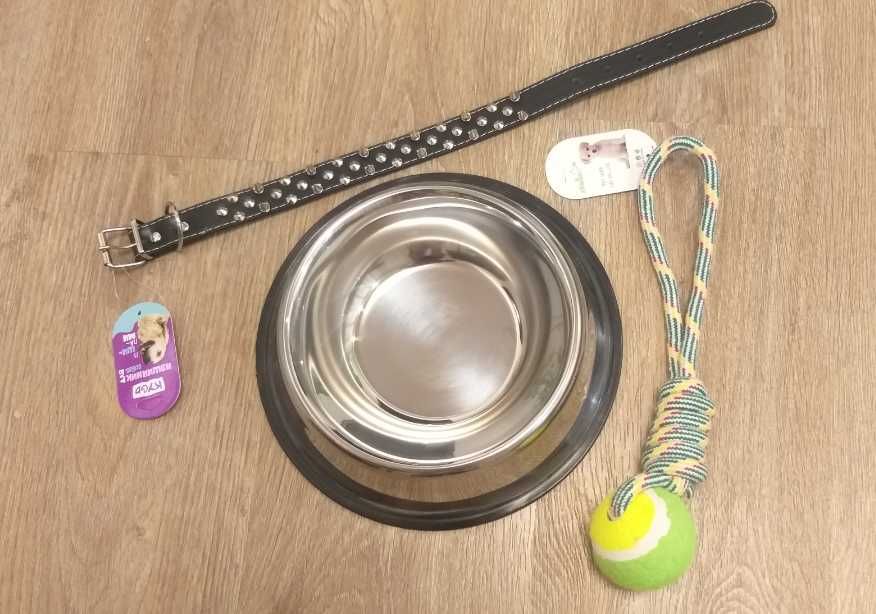 Миска, ошейник, игрушка