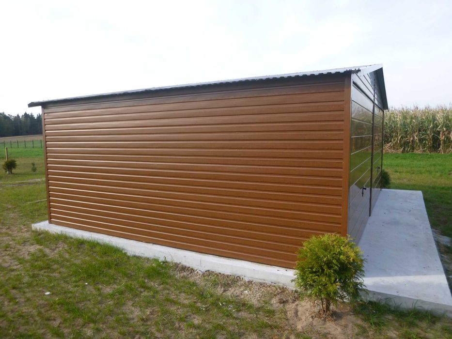 Blaszak Garaż blaszany DREWNOPODOBNY dąb orzech Garaże PREMIUM