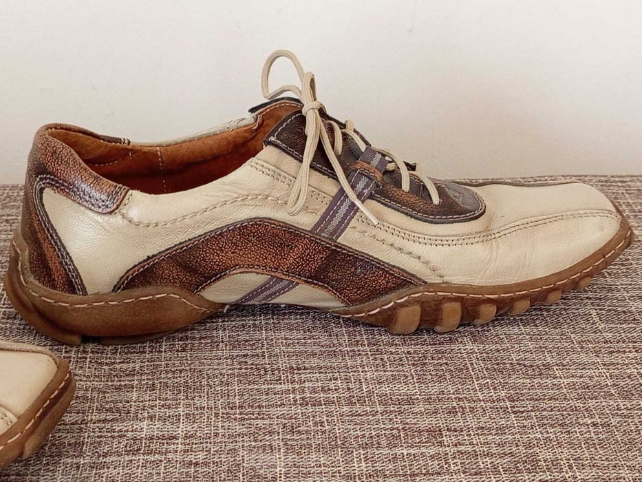 buty sneakersy sportowe skóra naturalna mokasyny brązowe beżowe