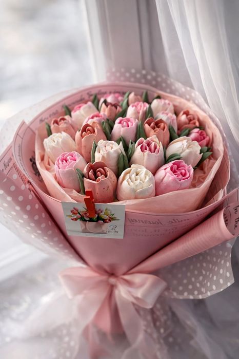 Зефирный букет, зефір, домашній зефір, подарунок,квіти з зефіру, зефир