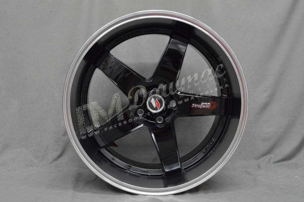 Felgi LENSO D1R 20" 10J ET42 5x112 Black/ Mirror Lip Polish