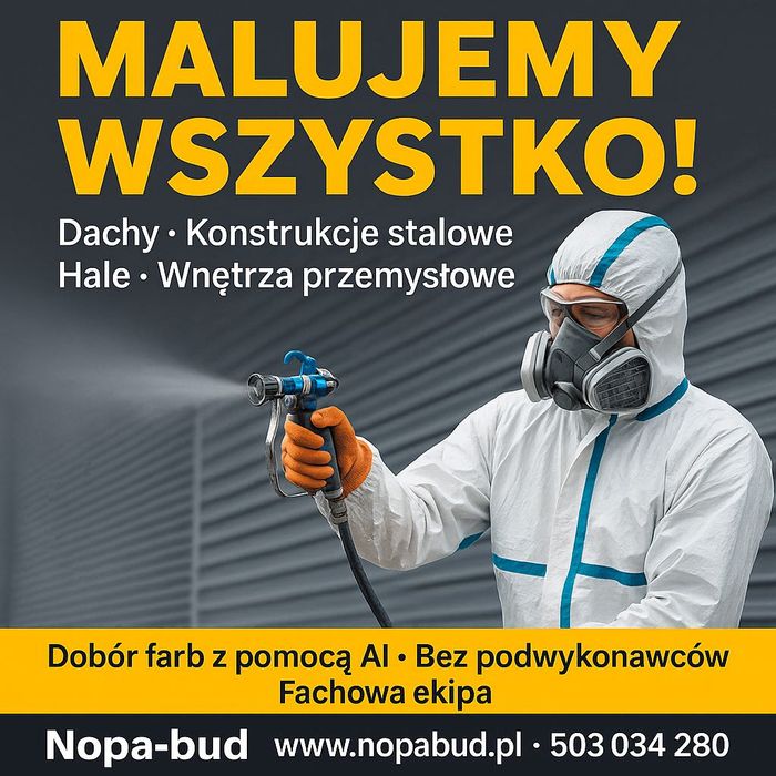 Malujemy wszystko! Dachy, konstrukcje stalowe, wnętrza przemysłowe.