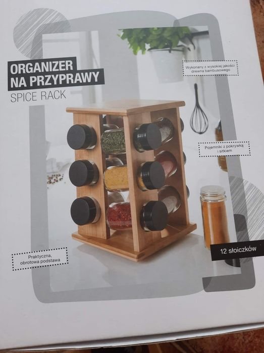 Nowy organizer na przyprawy 12 słoiczków