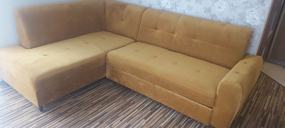 Narożnik z funkcją spania 240x170 miodowy