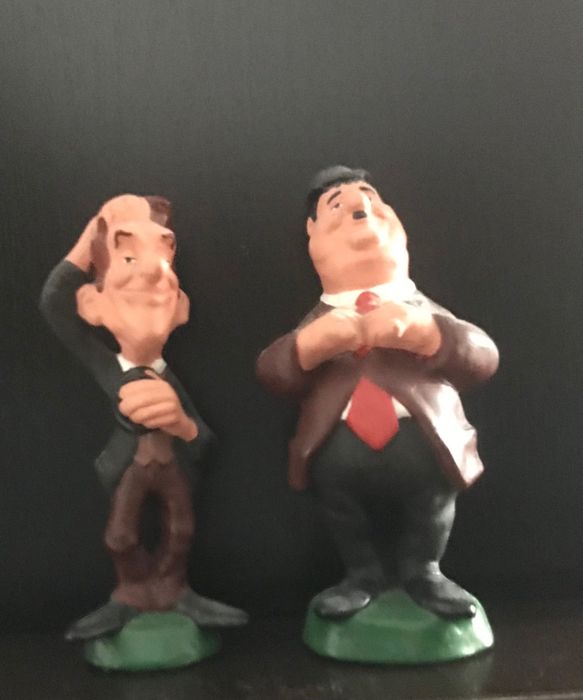Bonecos em louça Laurel & Hardy