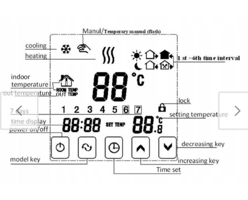Termostat pokojowy LCD