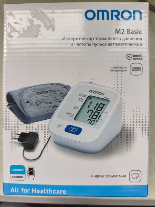 Тонометр Omron M2 Basic HEM-7121-ARU автоматичний з мережевим адаптером (стан нової речі)