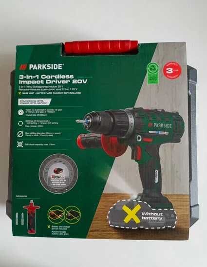 NOWA wiertarka wkrętarka udarowa 3w1 20V, Parkside PSBSA 20-Li C3