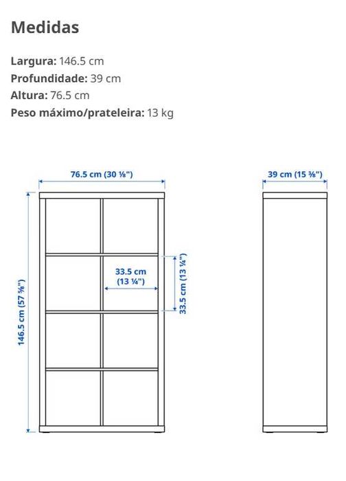 Aparador / Estante modular preta – Excelente estado
