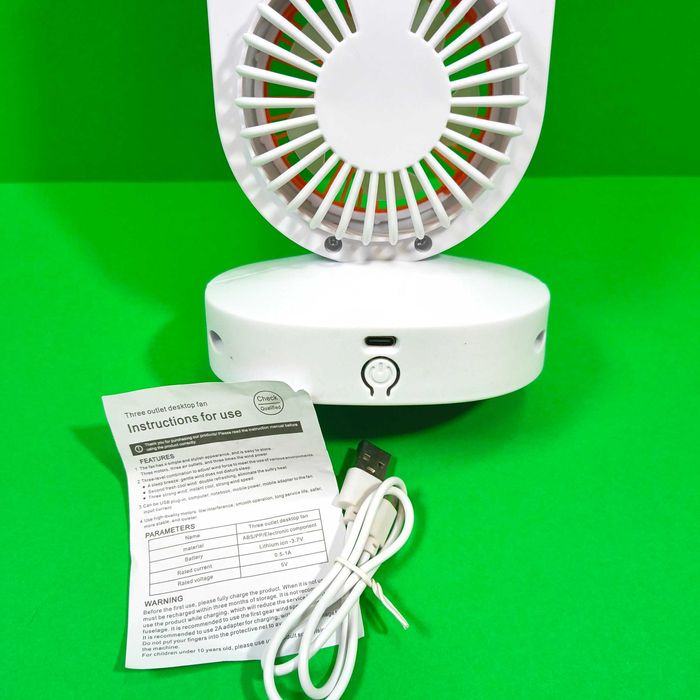 Новий вентилятор акумуляторний 3-х швидкісний потужний