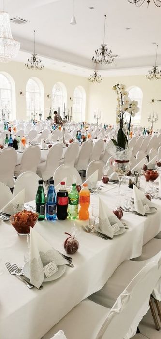 Pokrowce białe uniwersalne na wesela, komunie -Dmuchane zjeżdżalnie