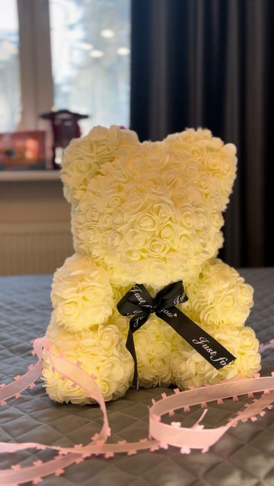 Ведмедики з троянд 40см/ мишки из роз 40мм / самовивіз Київ