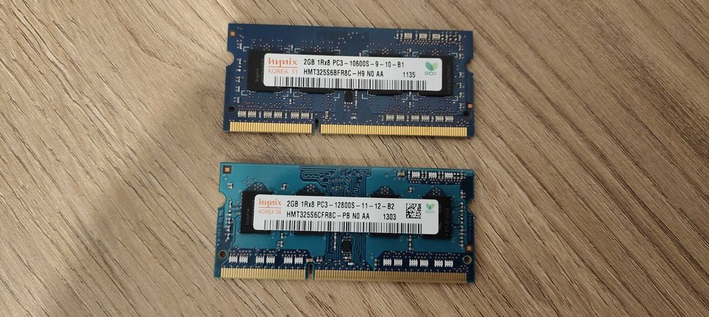 Memoria RAM 2GB DDR3 SODIMM PC3-10600S / PC3-12800S64752391712771120