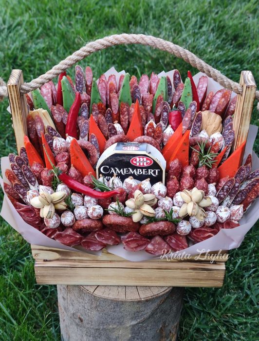 Смачні букети, мясний букет,солодкий,фруктовий, подарок,подарунок