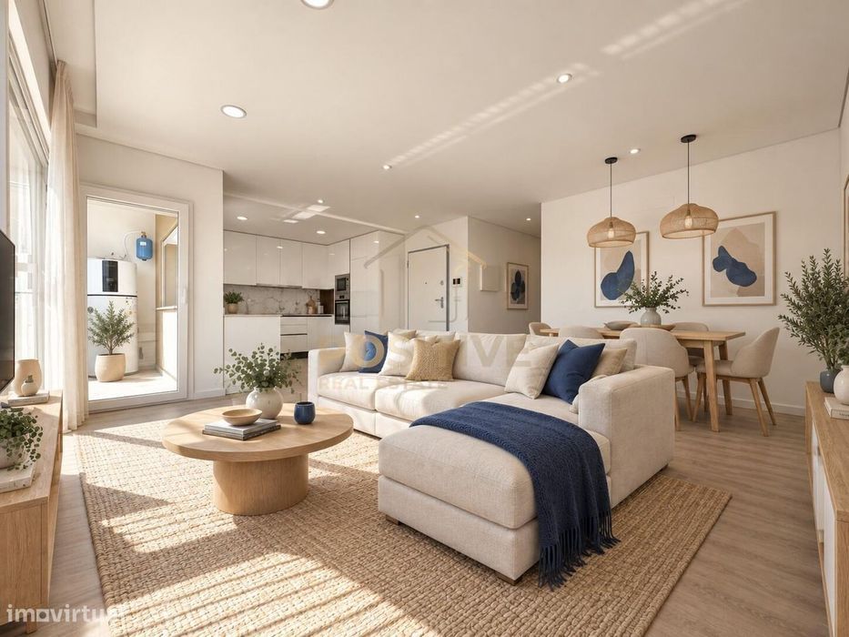 T3 em Santa Marta do Pinhal | Suite, 2 varandas e zona social de 31 m2